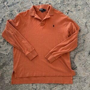 Men’s polo long sleeve orange like new